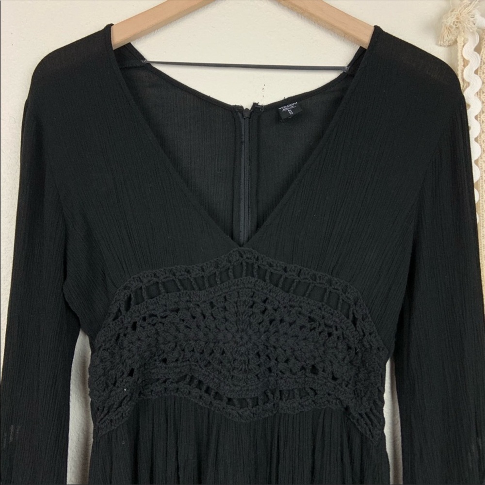 Volcom Nightscape Long Sleeve Crochet Boho Dress - Picture 4 of 6